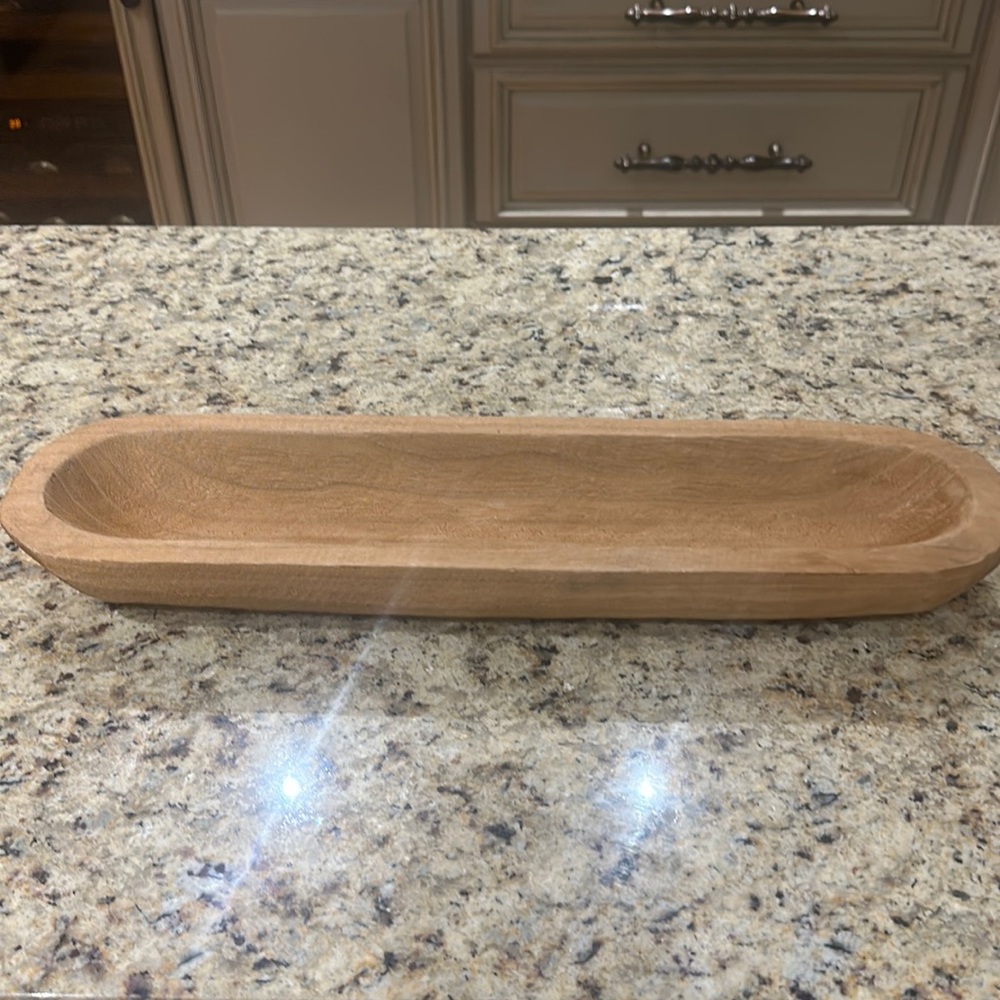 Real Wood Oval Bowl